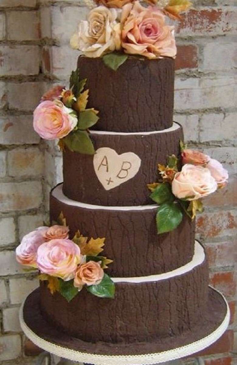 Chocolate Wedding Cakes With Flowers